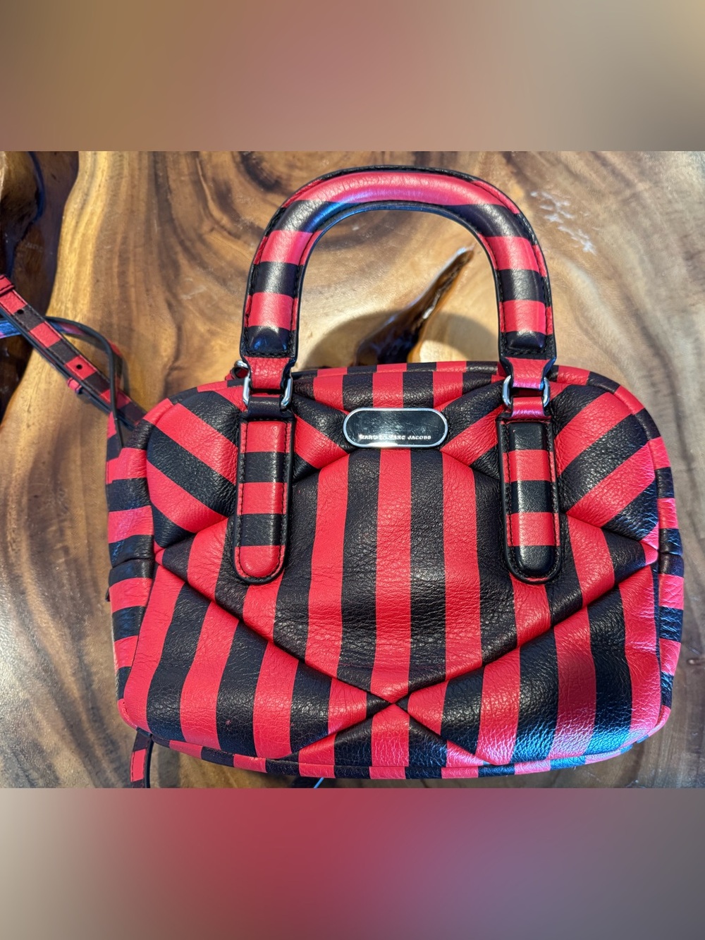 Marc by Marc Jacobs striped satchel so unique!